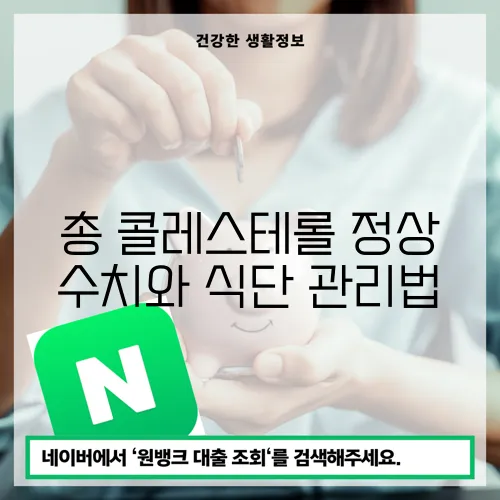 총 콜레스테롤 정상 수치와 식단 관리법