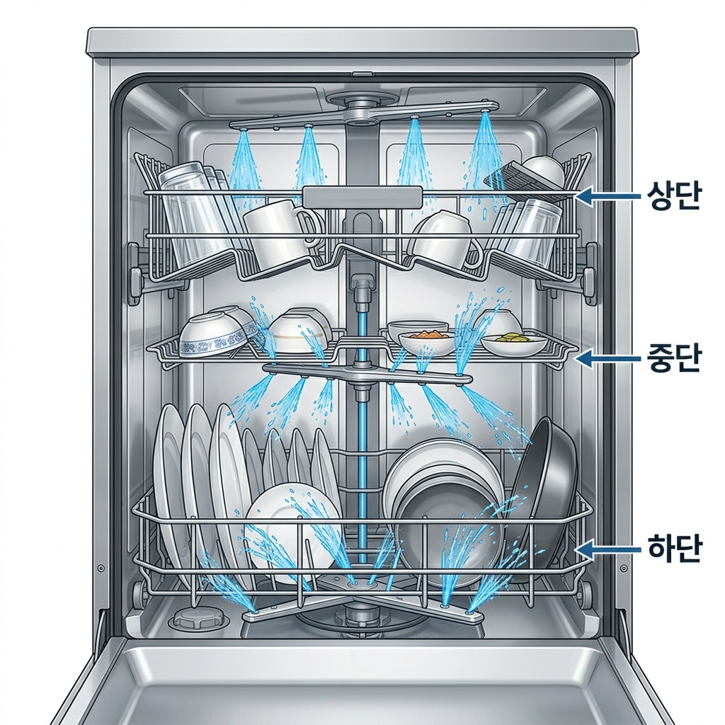 식기세척기 추천 6인용 세척날개 3단 구조