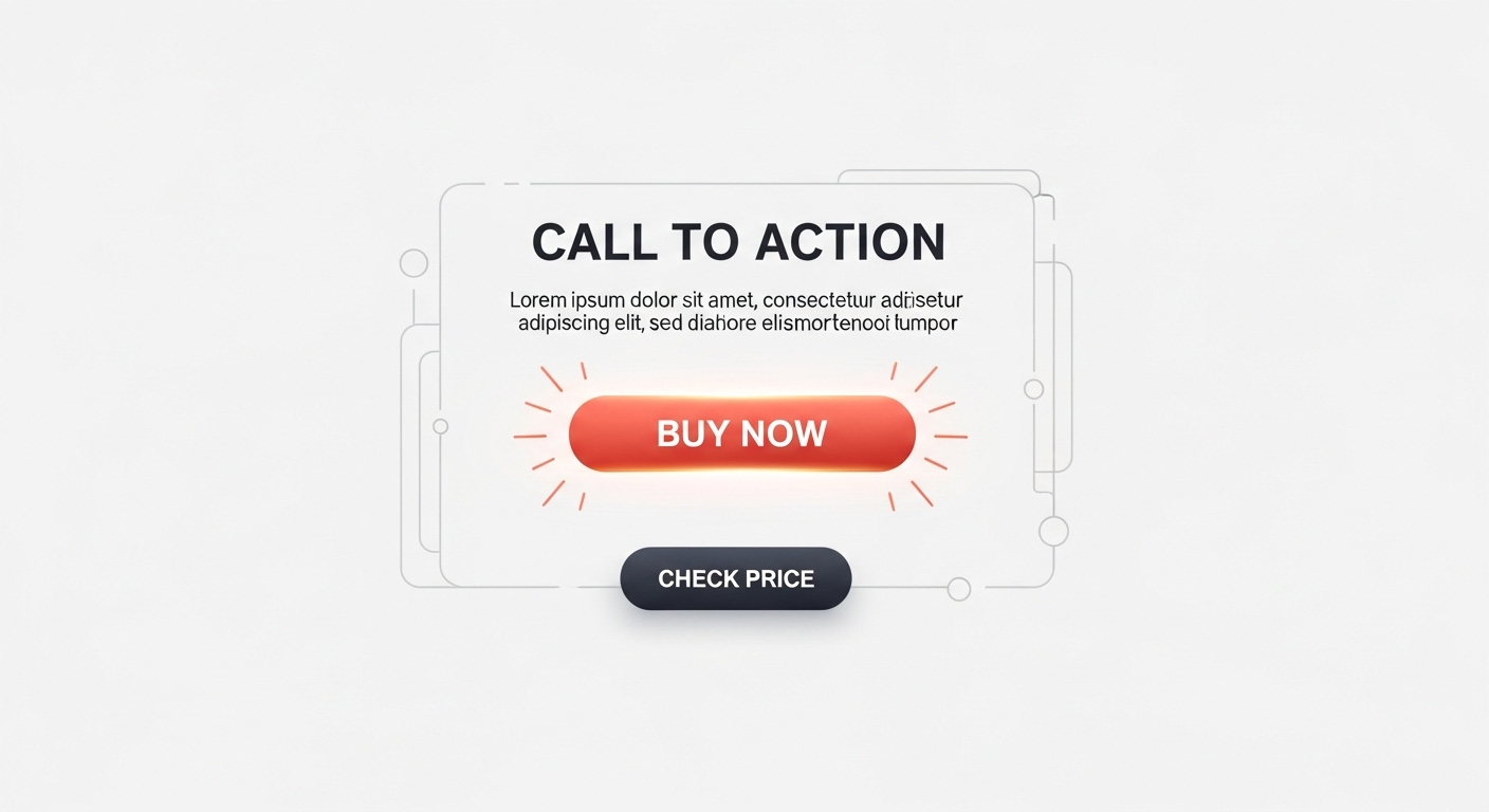 구매를 유도하는 명확하고 시각적으로 강조된 CTA(Call To Action) 버튼 일러스트.