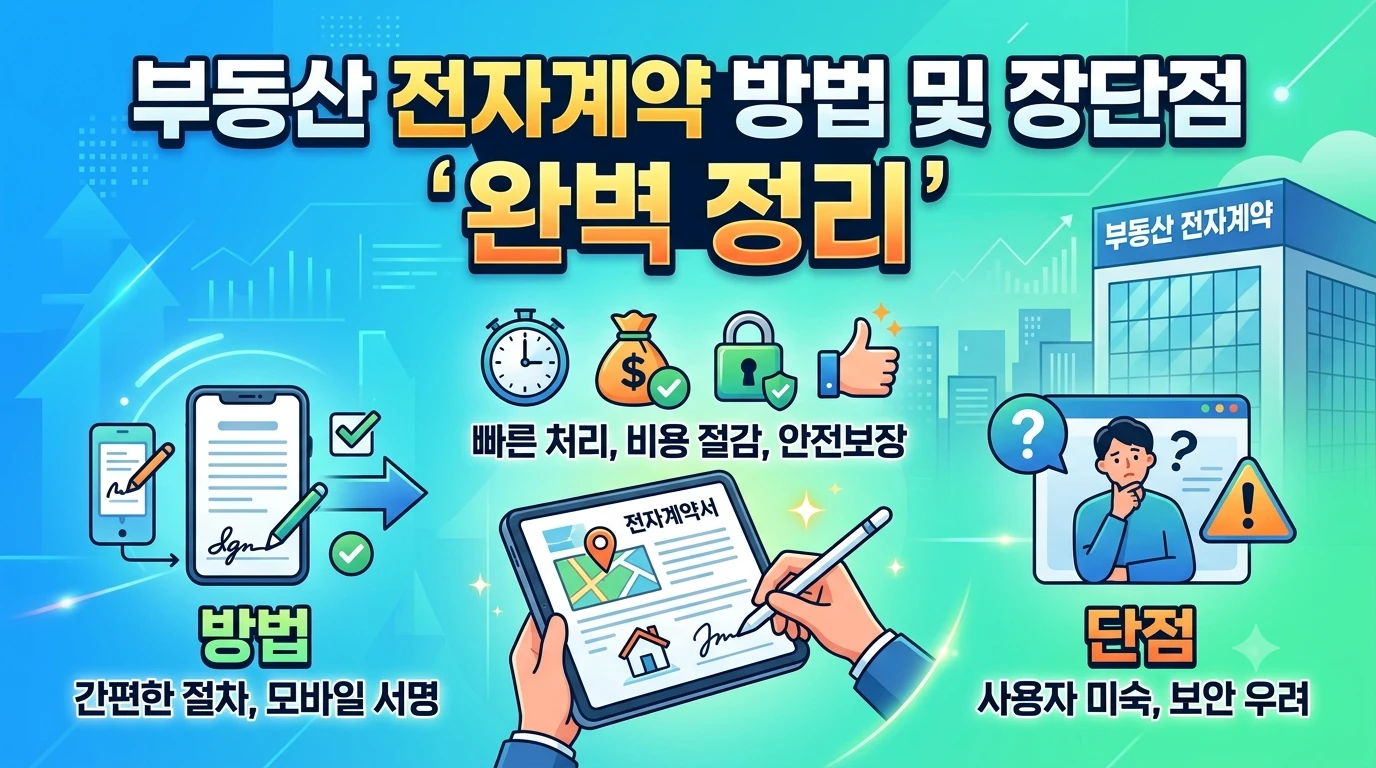 부동산 전자계약 방법 및 장단점 완벽 정리(AI를 이용한 썸네일 이미지)