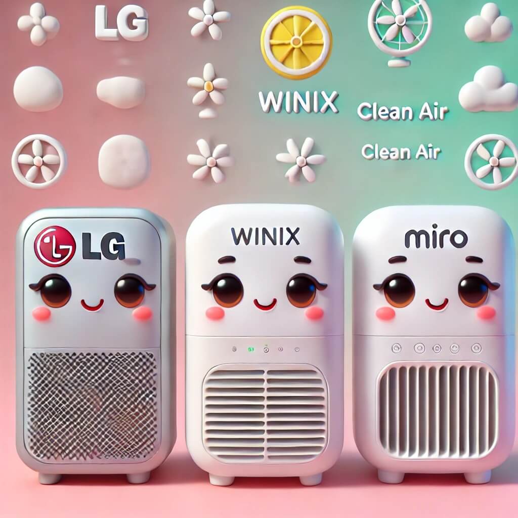 10평대 공기청정기 비교! LG vs 위닉스 vs 미로 중에 어떤 거?