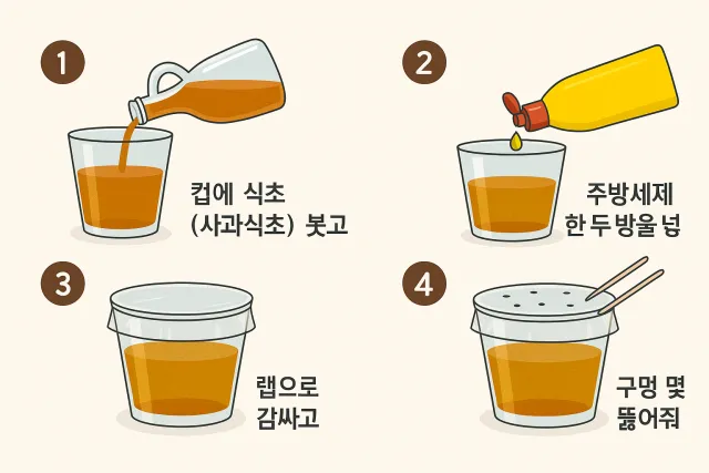 초파리 트랩 만들기 식초 활용 법