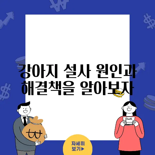 강아지 설사 원인과 해결책을 알아보자
