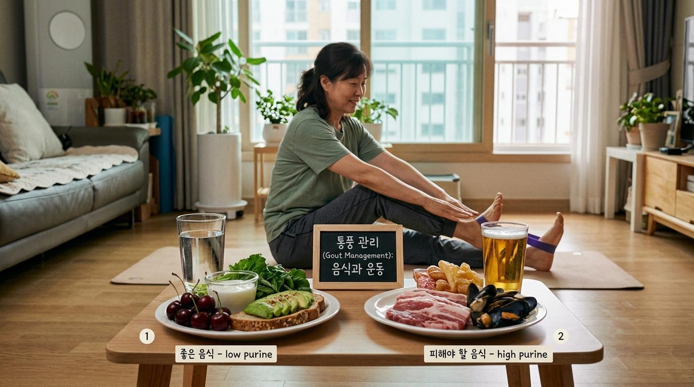 통풍 환자에게 좋은 또는 나쁜 음식, 좋은 운동은 무엇인가요?