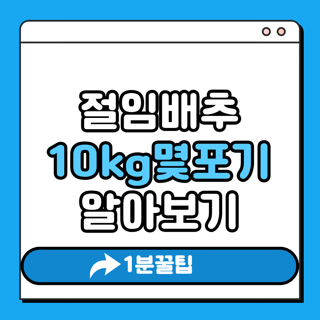 절임배추 10kg 몇포기