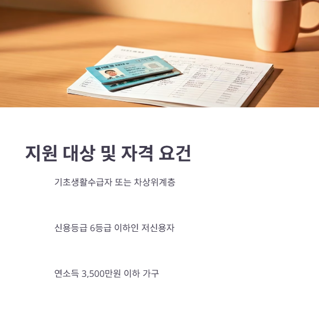 미소금융생계자금 지원 대상 및 자격