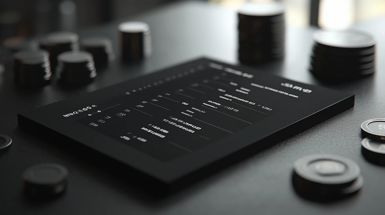 나스닥100을 추종하는 ETF의 관리 수수료를 비교한 상세한 표로, 부드러운 조명 아래 깔끔하게 배치되어 금융 인사이트를 강조한다.