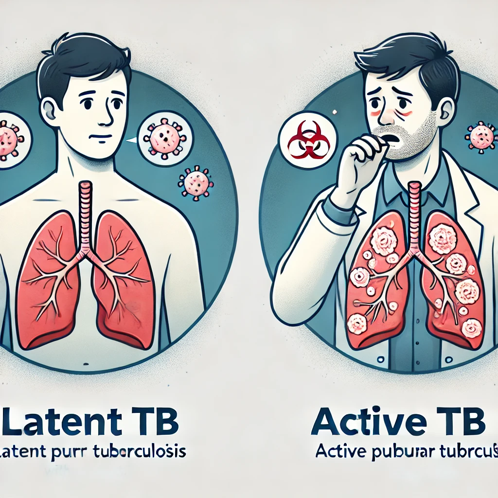 잠복결핵에 걸린 사람과 폐결핵에 걸린 사람