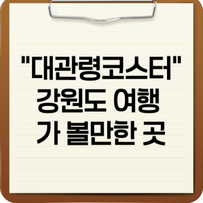 대관령코스터 강원도 여행 가 볼만한 곳