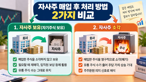 자사주 매입 후 소각하는 방법2가지