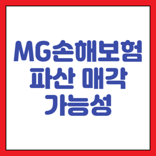 MG손해보험의 파산 매각 가능성