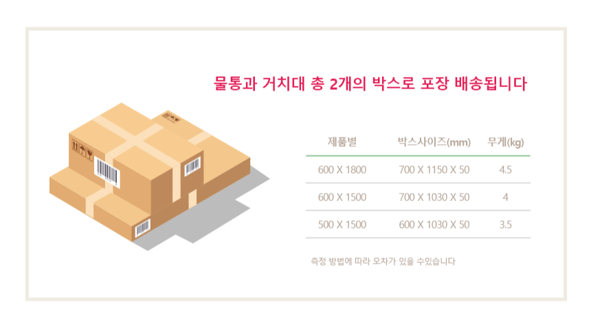 철제물통거치대와 배너 택배 사이즈