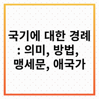 국기에 대한 경례