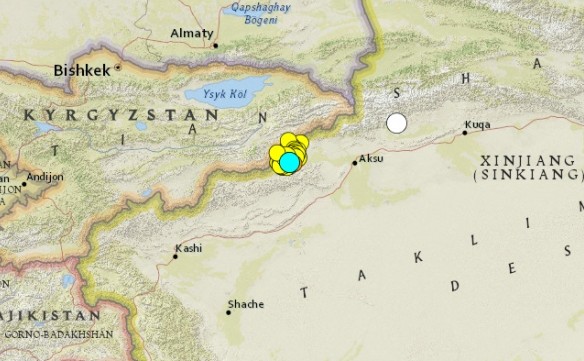 중국 신장지구-키르기스스탄 지진