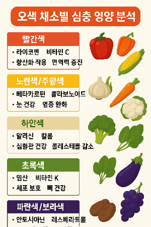 오색 채소별 심층 영양 분석