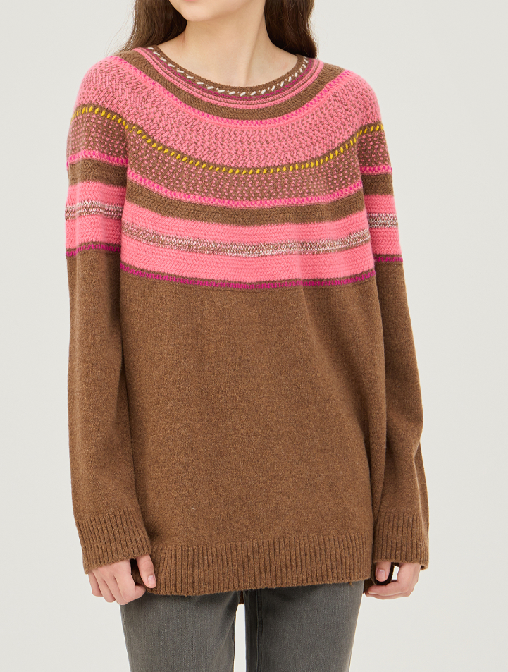 둥근 패턴 라운드 니트