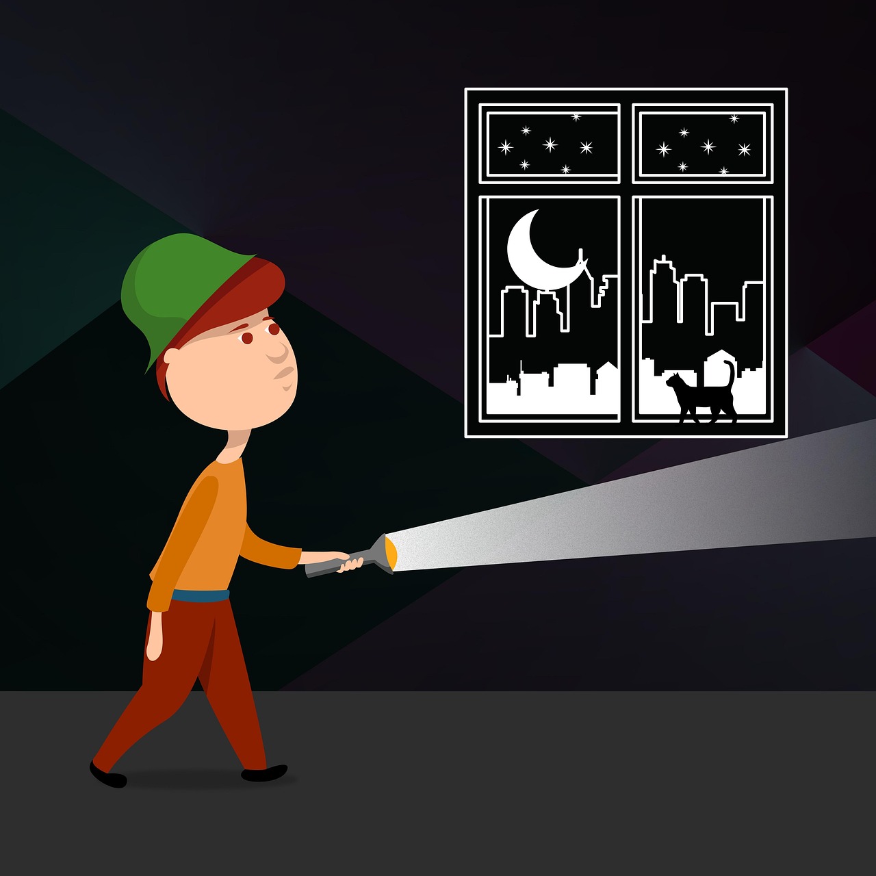 정전으로 손전등을 키고 있는 사진