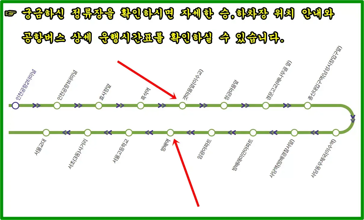 서울교대 방면 노선도