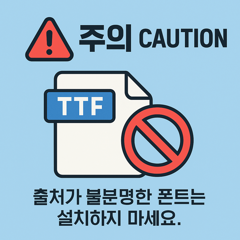 폰트설치 주의사항