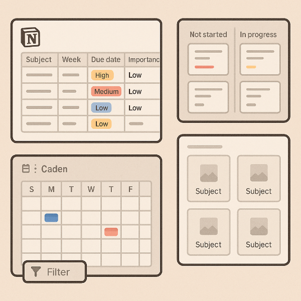 노션 데이터베이스 뷰와 필터링 사진