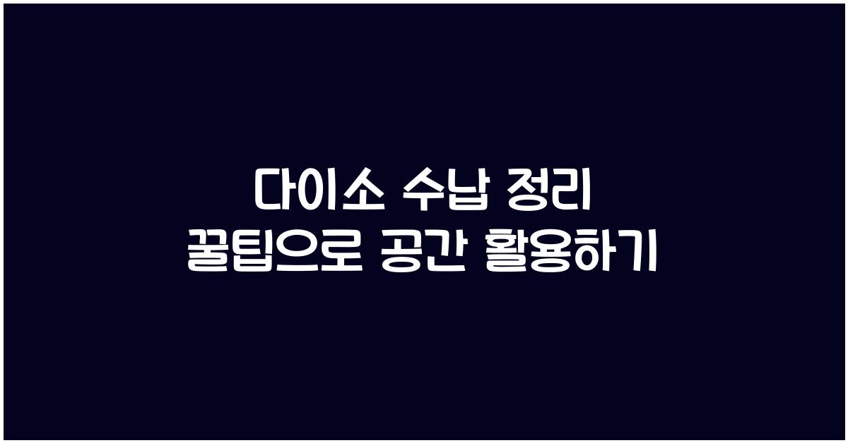 다이소 수납 정리