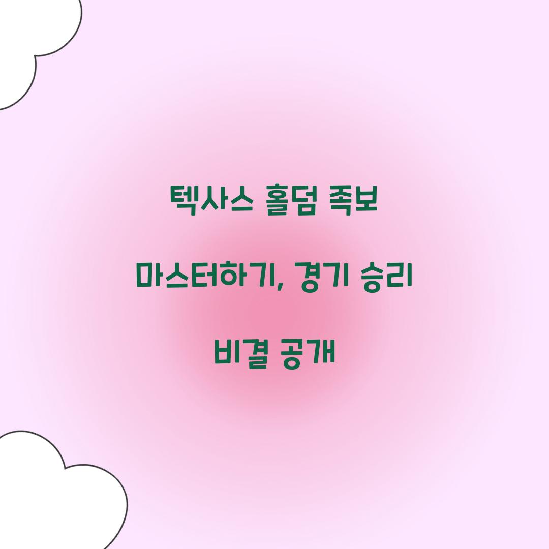 텍사스 홀덤 족보