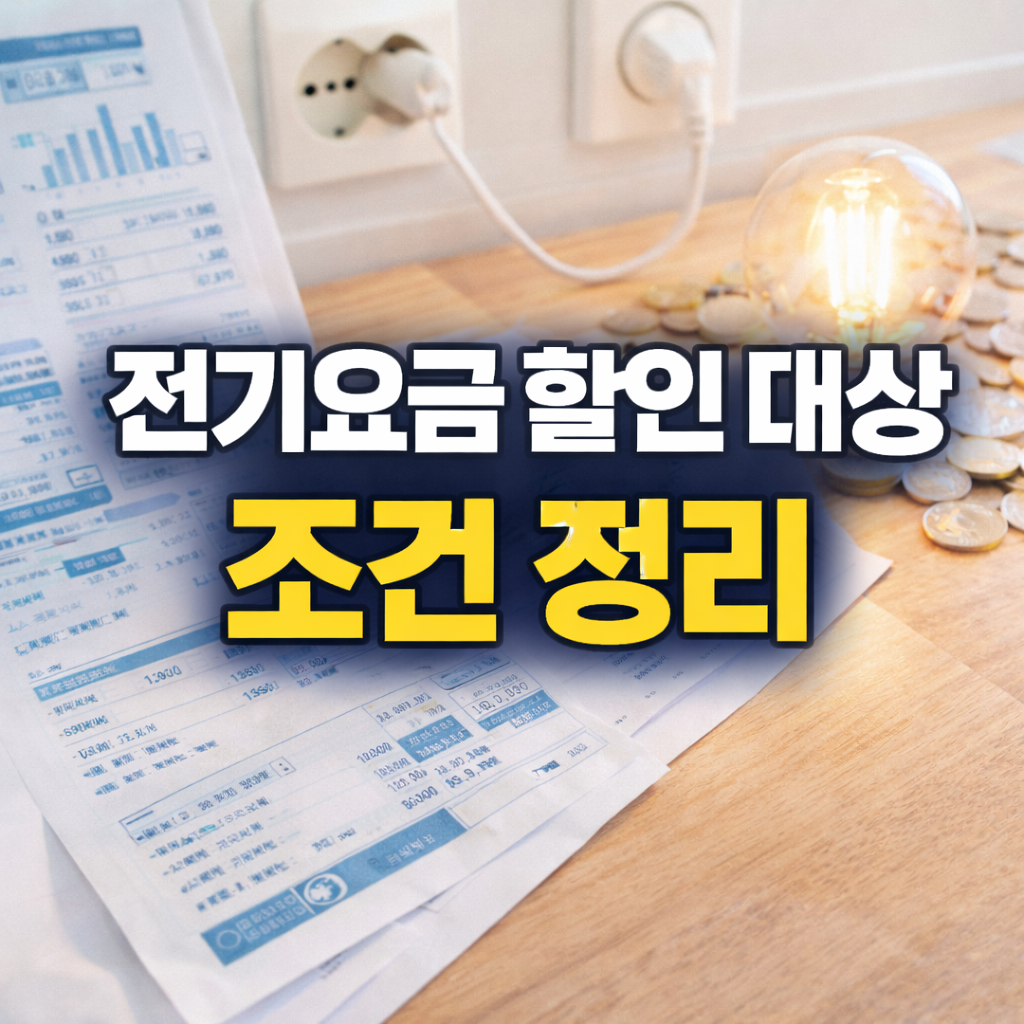 전기요금 할인 대상 조건 정리|2026년 기준 적용 내용
