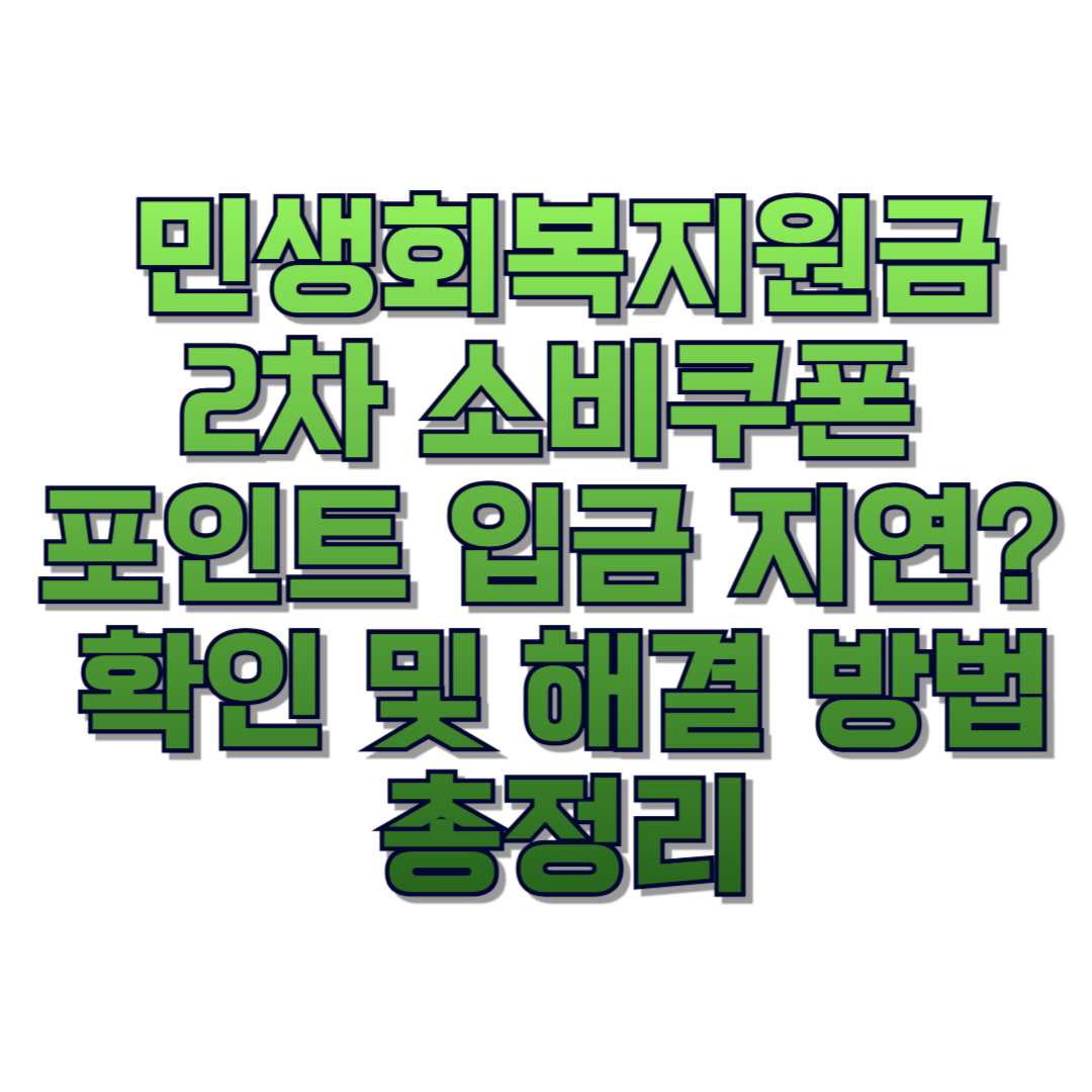민생회복지원금 2차 소비쿠폰 포인트 입금 지연? 확인 및 해결 방법 총정리