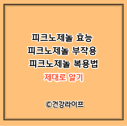 피크노제놀 효능, 피크노제놀 부작용, 피크노제놀 복용법