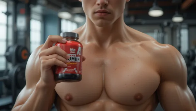 운동복 입고 앨부민을 들고 있는 운동 전 장면