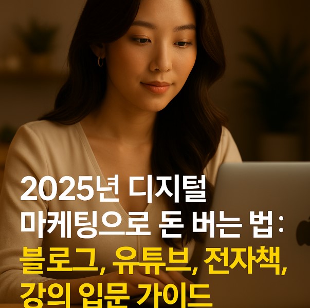 2025년 디지털 마케팅 입문자를 위한 블로그, 유튜브, 전자책, 강의 수익화 가이드