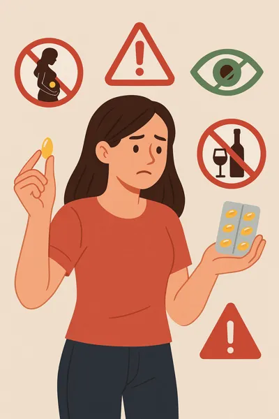 루테인 복용 경고 일러스트