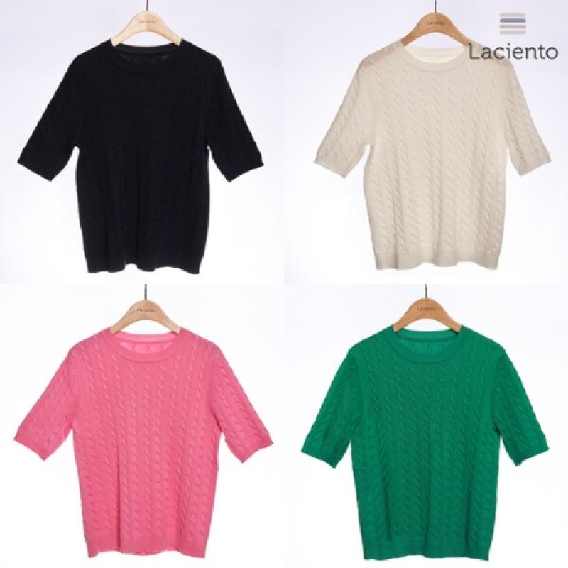 론칭가 79900원 라씨엔토 23 Summer 케이블 반팔 니트 4종 NEW 컬러