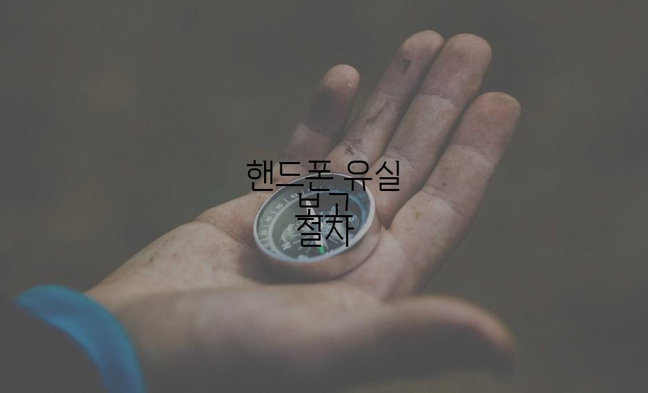 핸드폰 유실 보고 절차