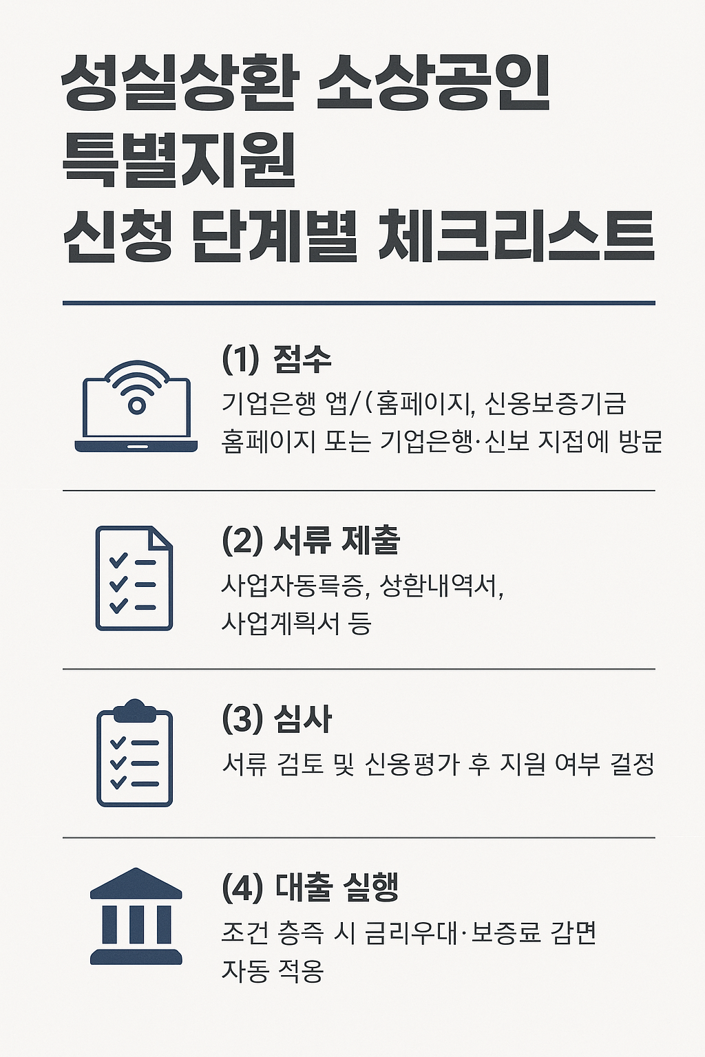 성실상환 소상공인 특별 정부 지원사업 신청하러 바로가기