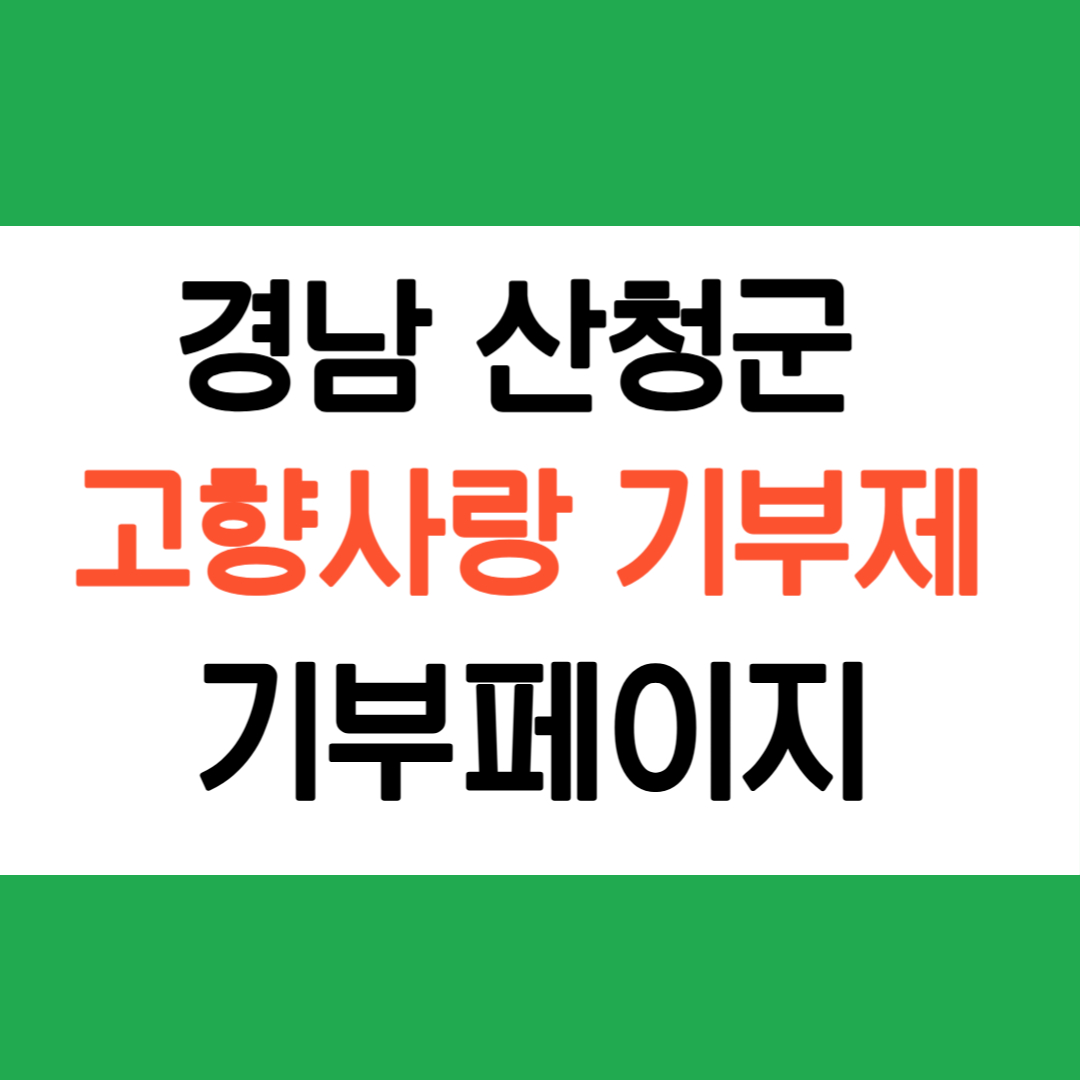 산청군 고향사랑기부제