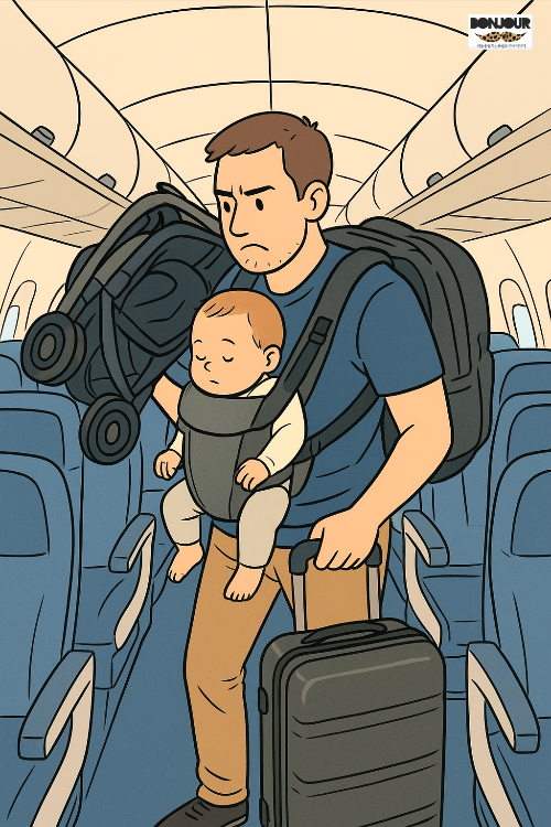 비행기 복도 지나갈때 양쪽 좌석으로 인해 짐 옮기기 간섭