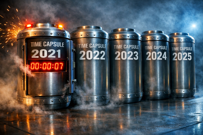 5년이라는 경정청구 유효 기간과 소멸 시효 임박을 알리는 타임캡슐 시각화