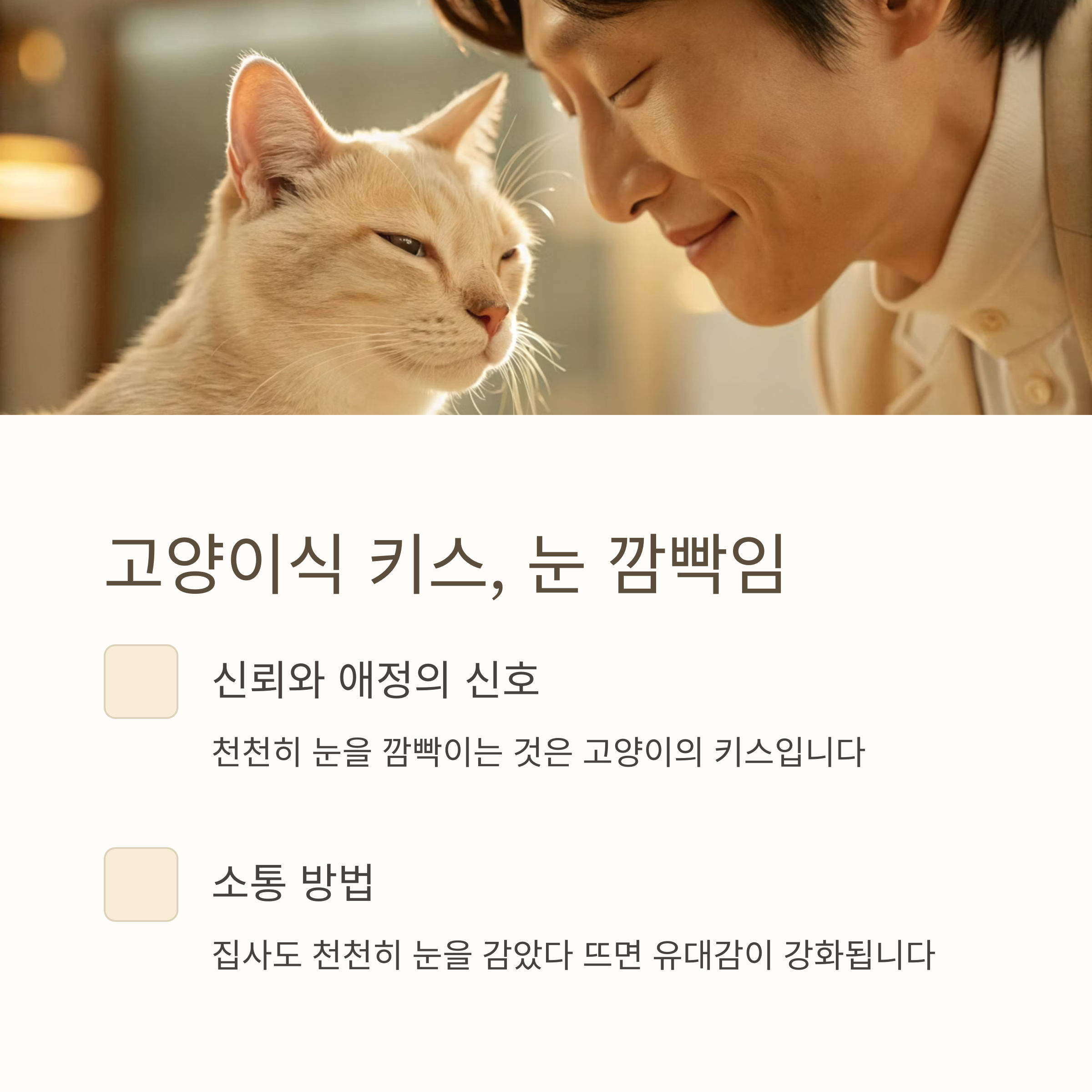 고양이식 키스, 눈 깜빡임