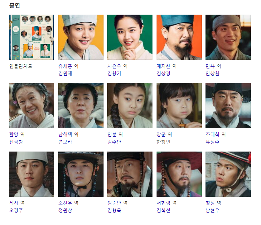 조선 정신과 의사 유세풍 출연진