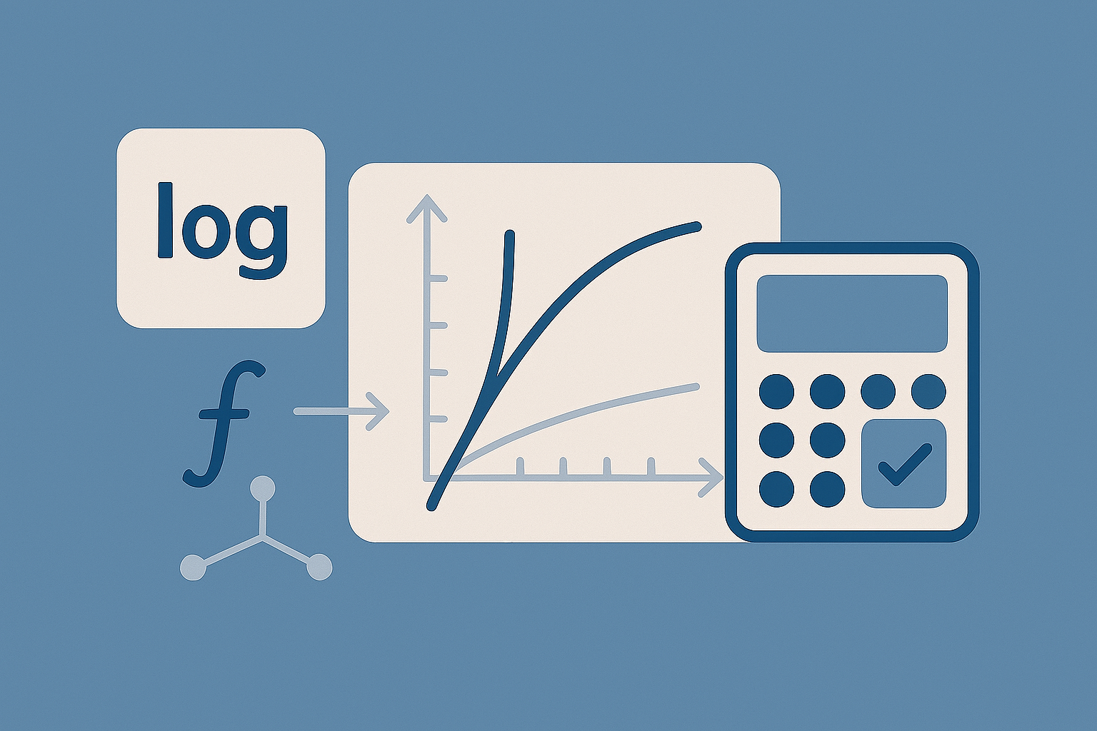 로그 함수의 구조적 흐름과 곡선을 시각적으로 표현