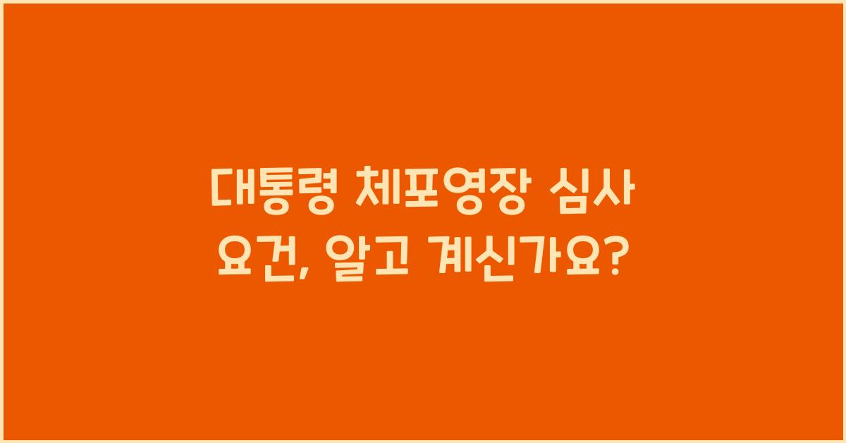 대통령 체포영장 심사 요건