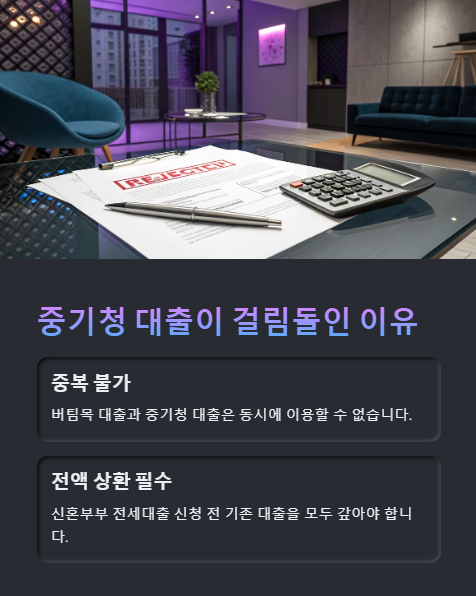 중기청 대출이 걸림돌인 이유