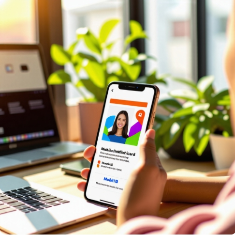 모바일 운전면허증을 발급받는 모습