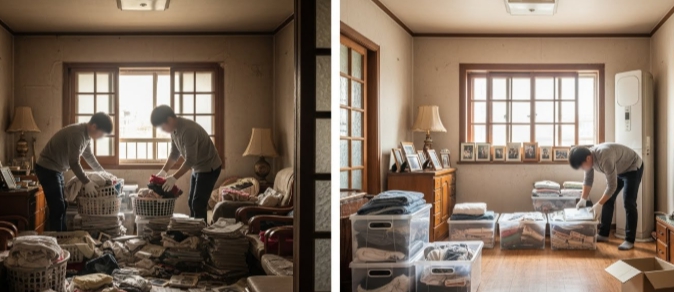 김천 고독사청소 및 정리중