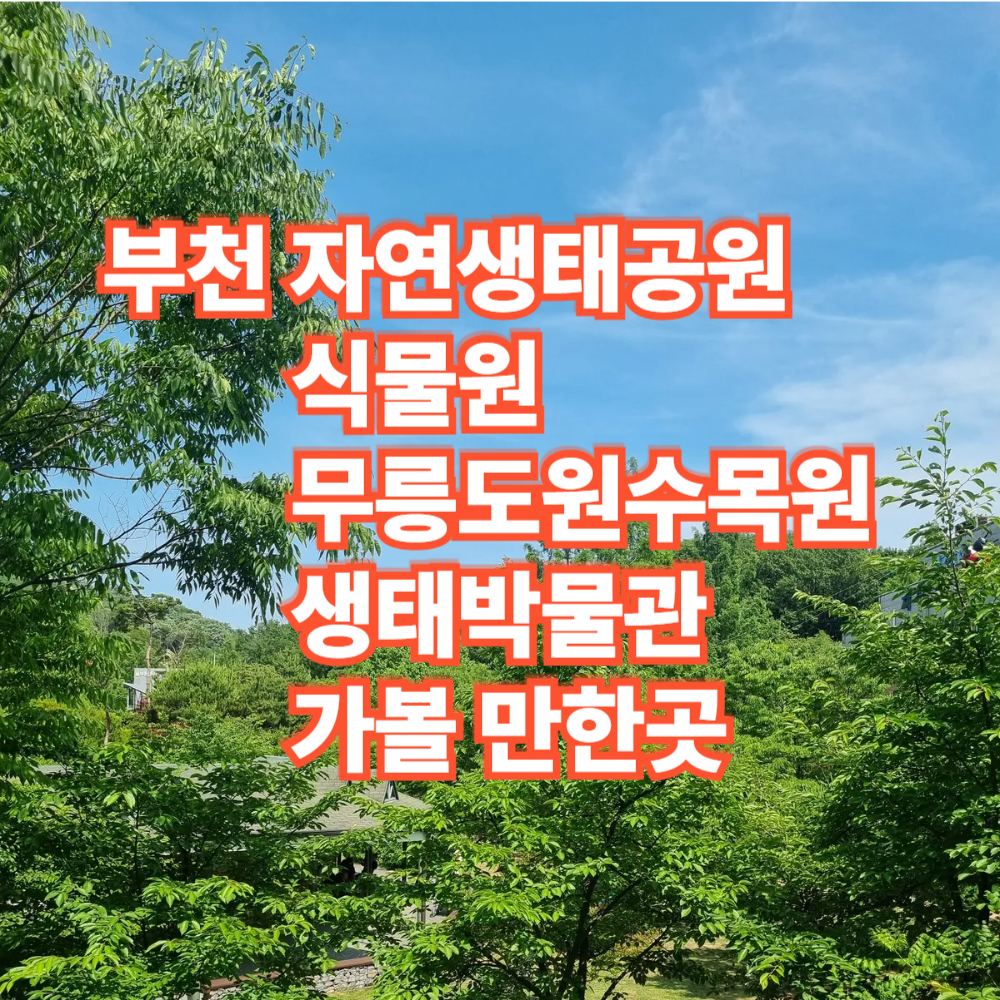 부천 자연생태공원 식물원 무릉도원수목원 생태박물관 가볼 만한곳