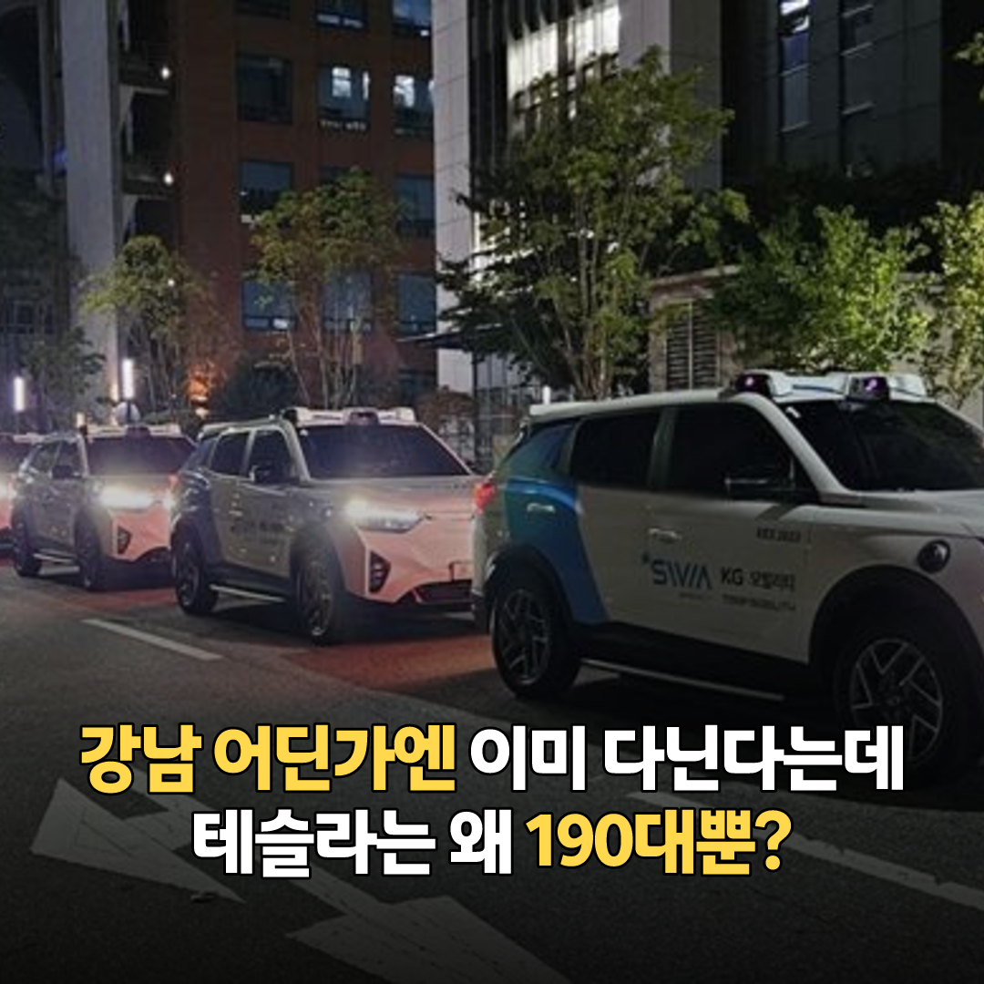 강남에 벌써 로보택시 다닌다는데 몰랐다니…테슬라는 겨우 190대