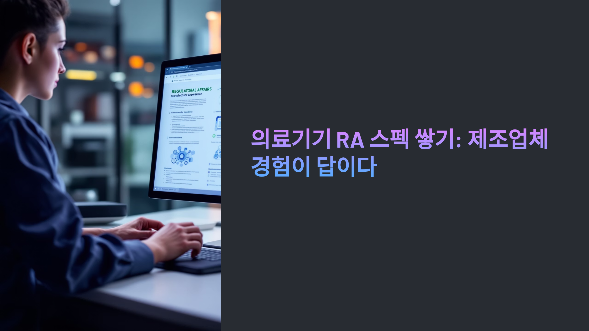 의료기기 RA 스펙, 제조업체 경험 이미지