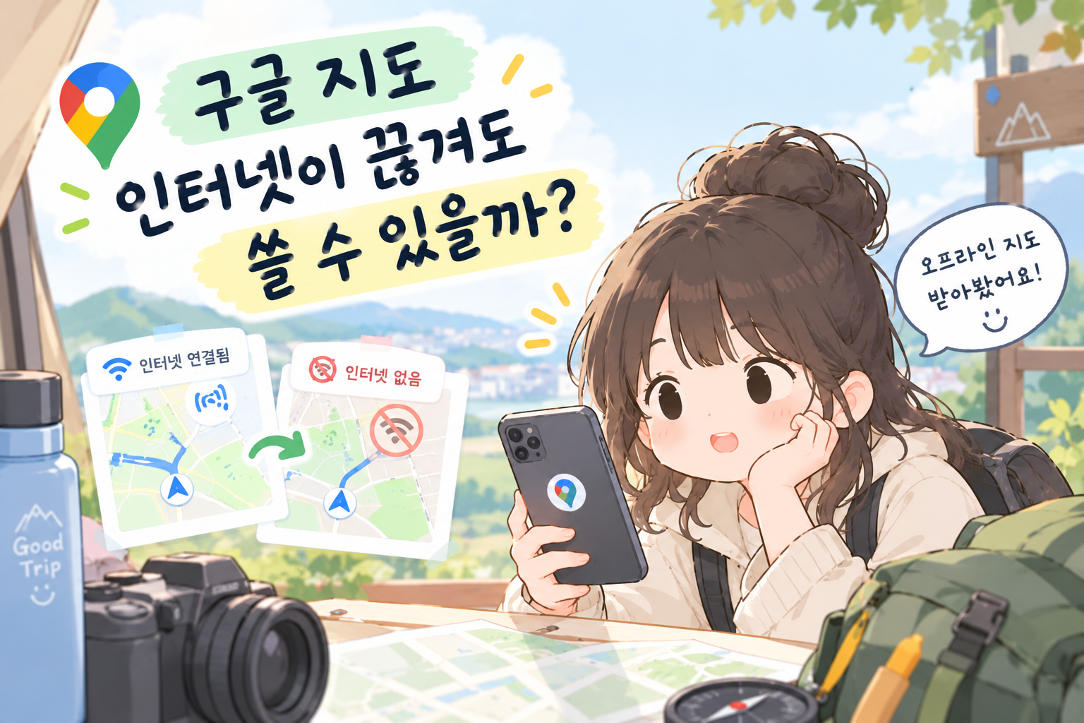 구글 지도 인터넷이 끊겨도 쓸 수 있을까? 오프라인 지도를 받아봤어요