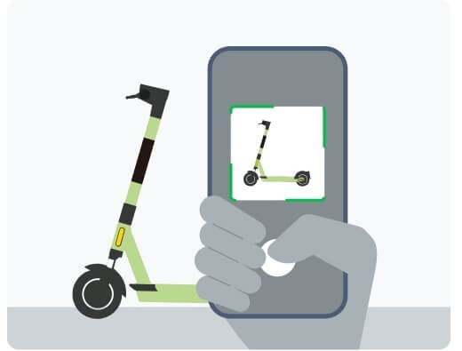 주차한 전동스쿠터 촬영장면